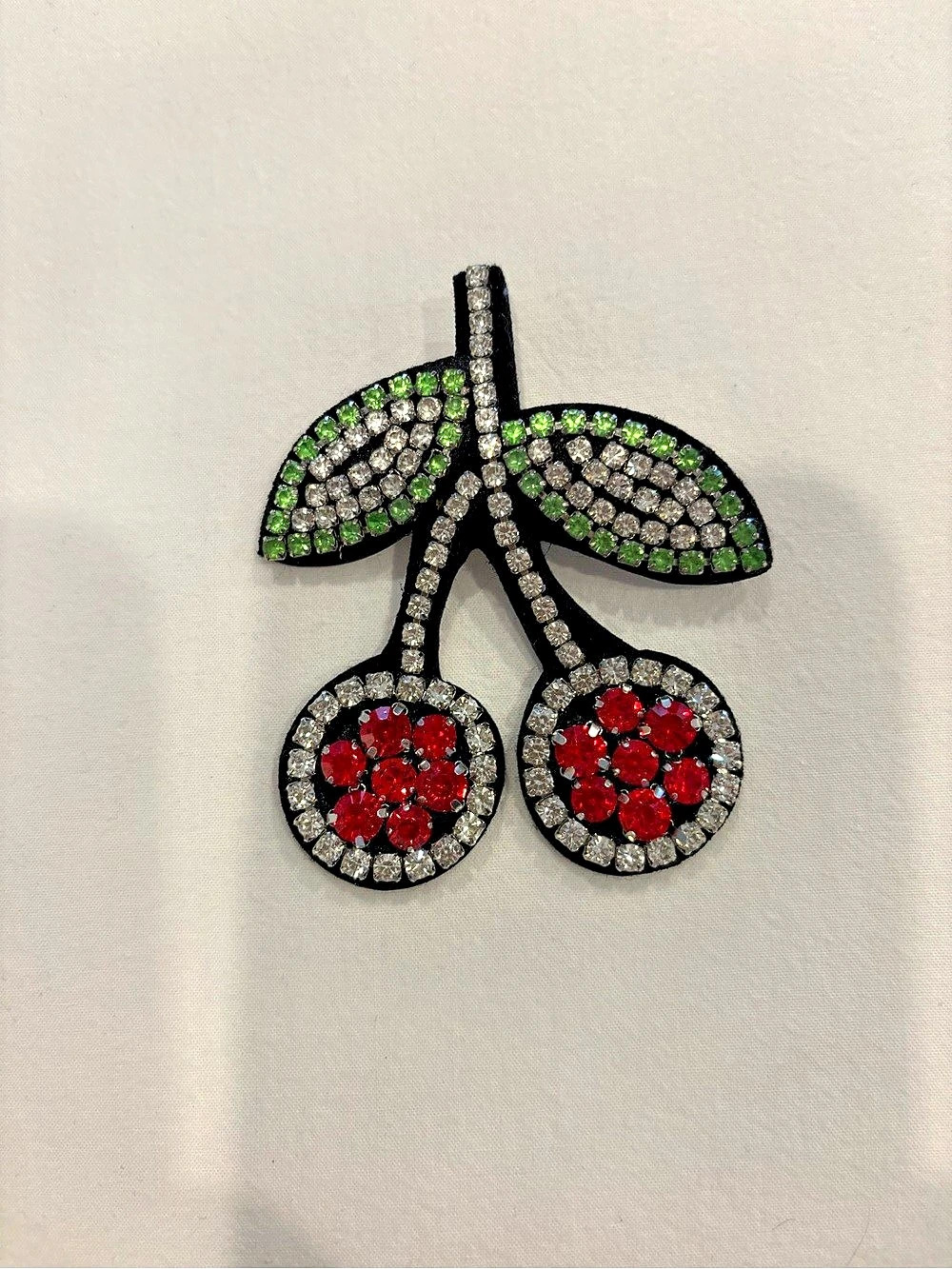 Cherry Brooch in Black & Red Like New